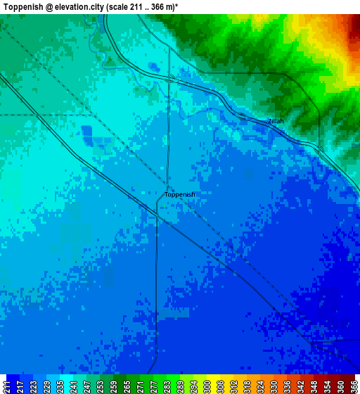 Zoom OUT 2x Toppenish, United States elevation map