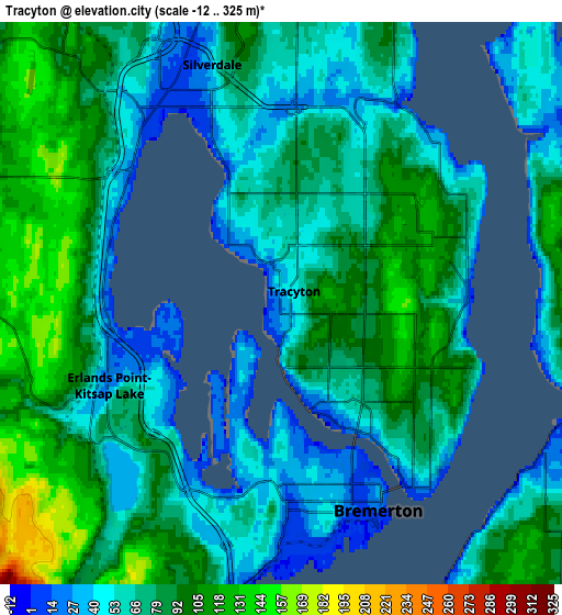 Zoom OUT 2x Tracyton, United States elevation map