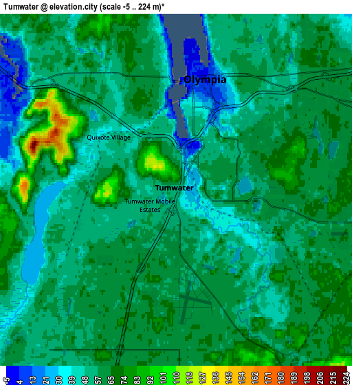 Zoom OUT 2x Tumwater, United States elevation map