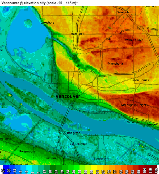 Zoom OUT 2x Vancouver, United States elevation map