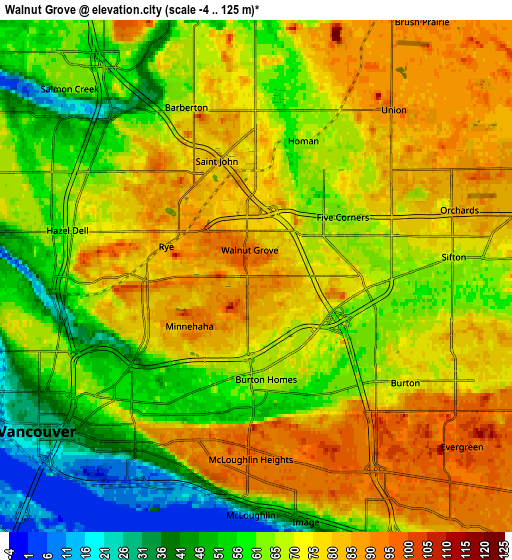 Zoom OUT 2x Walnut Grove, United States elevation map