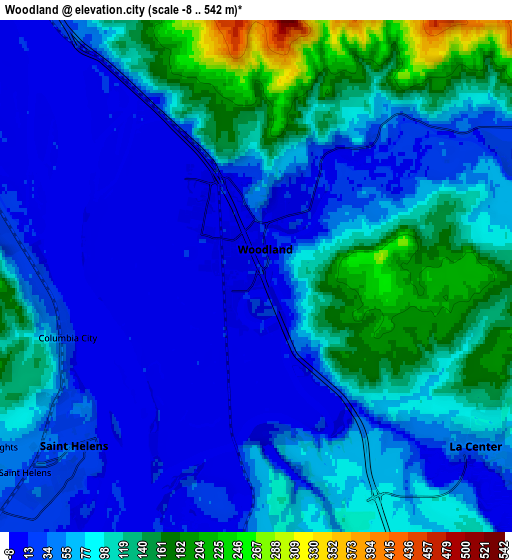 Zoom OUT 2x Woodland, United States elevation map