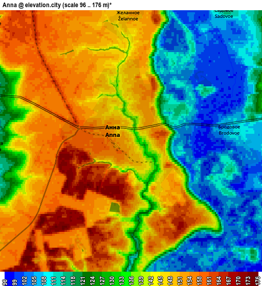 Zoom OUT 2x Anna, Russia elevation map