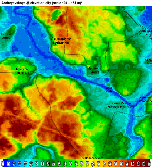 Zoom OUT 2x Andreyevskoye, Russia elevation map