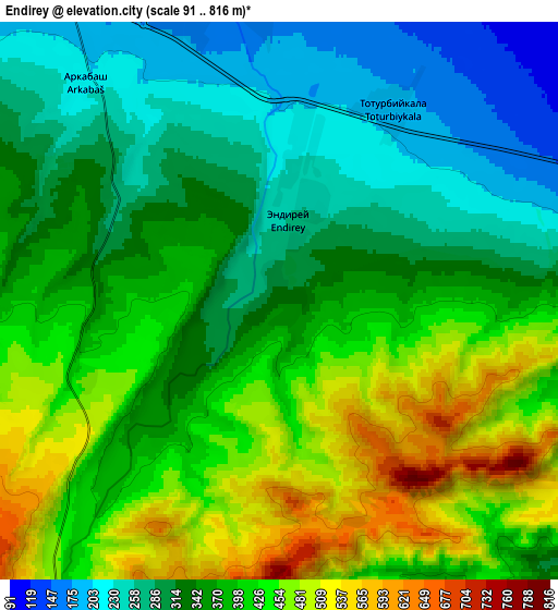 Zoom OUT 2x Endirey, Russia elevation map