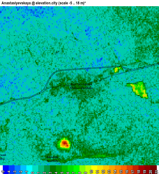 Zoom OUT 2x Anastasiyevskaya, Russia elevation map