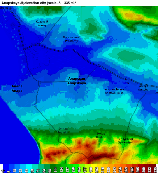 Zoom OUT 2x Anapskaya, Russia elevation map