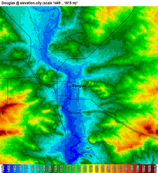 Zoom OUT 2x Douglas, United States elevation map