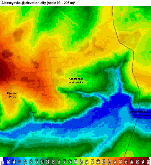 Zoom OUT 2x Alekseyevka, Russia elevation map