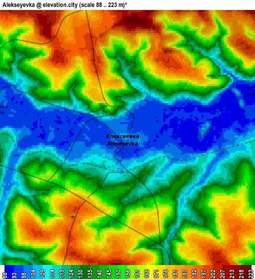 Zoom OUT 2x Alekseyevka, Russia elevation map
