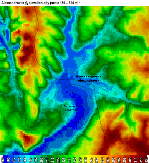 Zoom OUT 2x Aleksandrovsk, Russia elevation map