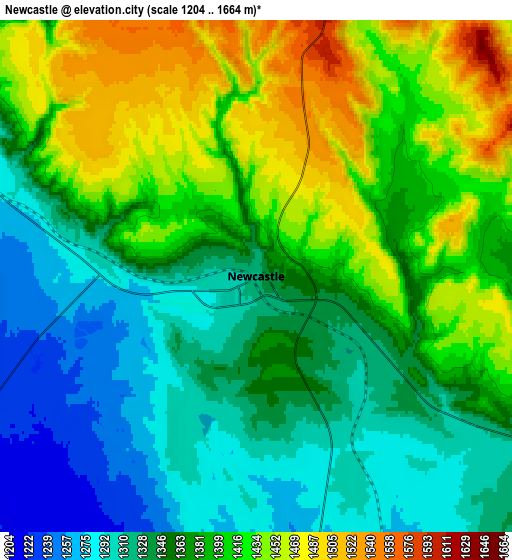 Zoom OUT 2x Newcastle, United States elevation map