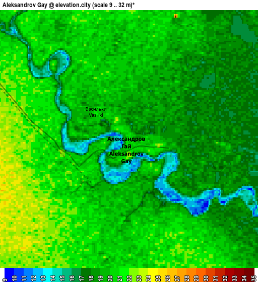 Zoom OUT 2x Aleksandrov Gay, Russia elevation map