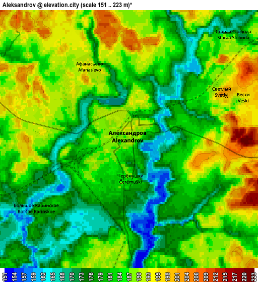 Zoom OUT 2x Aleksandrov, Russia elevation map