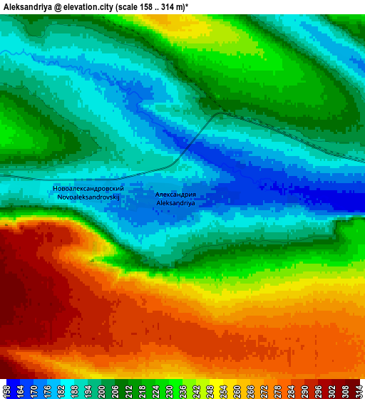 Zoom OUT 2x Aleksandriya, Russia elevation map