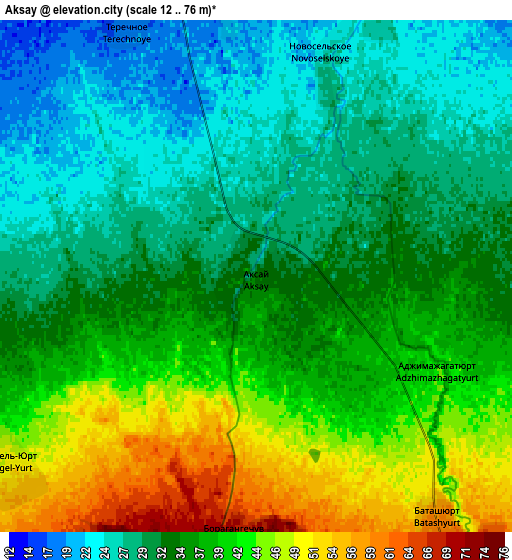 Zoom OUT 2x Aksay, Russia elevation map