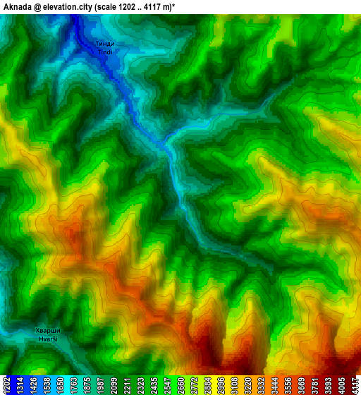 Zoom OUT 2x Aknada, Russia elevation map