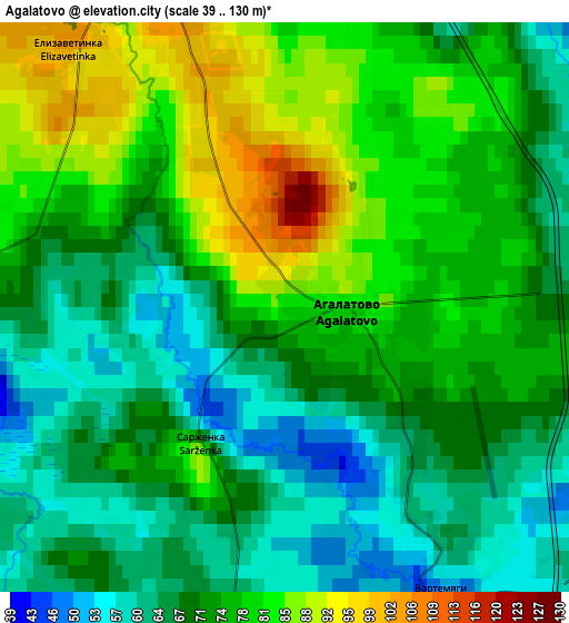 Zoom OUT 2x Agalatovo, Russia elevation map