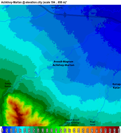 Zoom OUT 2x Achkhoy-Martan, Russia elevation map