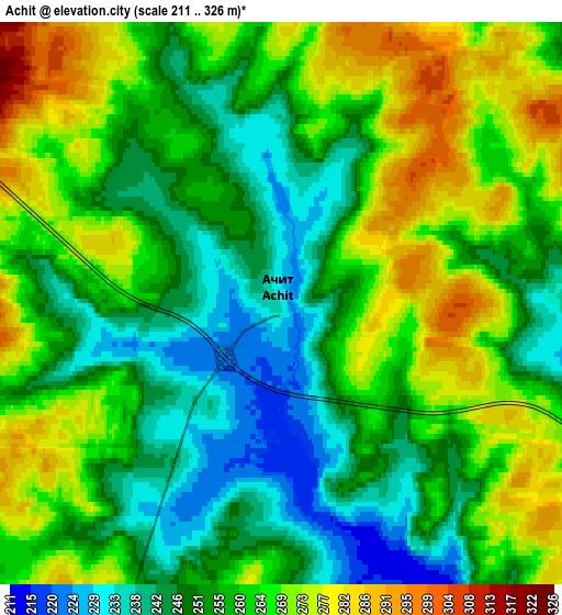 Zoom OUT 2x Achit, Russia elevation map