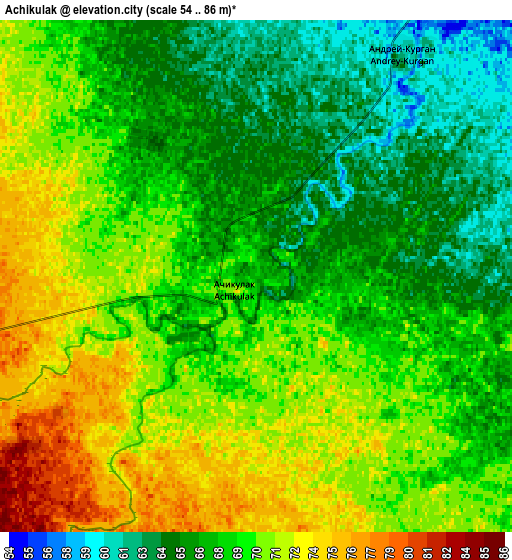 Zoom OUT 2x Achikulak, Russia elevation map