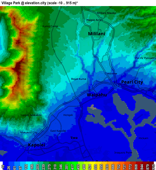 Zoom OUT 2x Village Park, United States elevation map