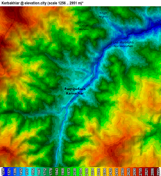 Zoom OUT 2x Kerbakhiar, Azerbaijan elevation map