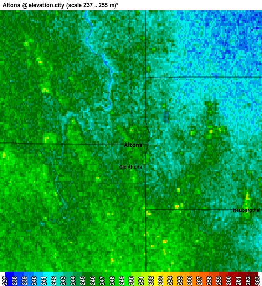 Zoom OUT 2x Altona, Canada elevation map