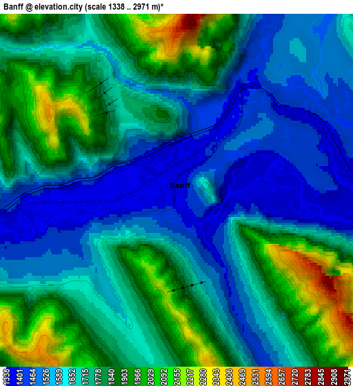 Zoom OUT 2x Banff, Canada elevation map