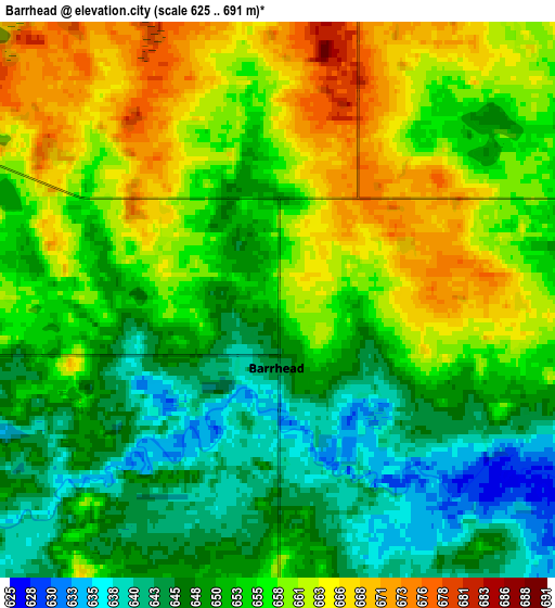 Zoom OUT 2x Barrhead, Canada elevation map