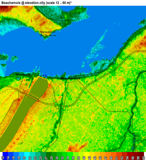 Zoom OUT 2x Beauharnois, Canada elevation map