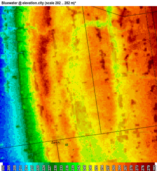 Zoom OUT 2x Bluewater, Canada elevation map