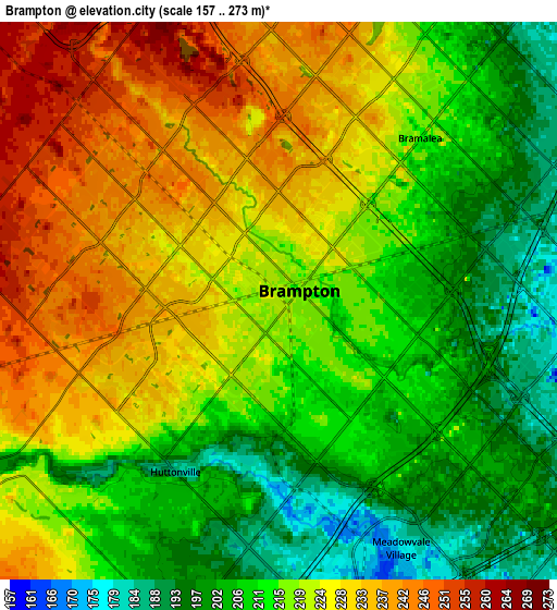 Zoom OUT 2x Brampton, Canada elevation map