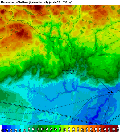 Zoom OUT 2x Brownsburg-Chatham, Canada elevation map