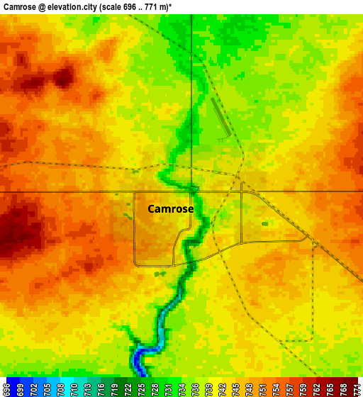 Zoom OUT 2x Camrose, Canada elevation map