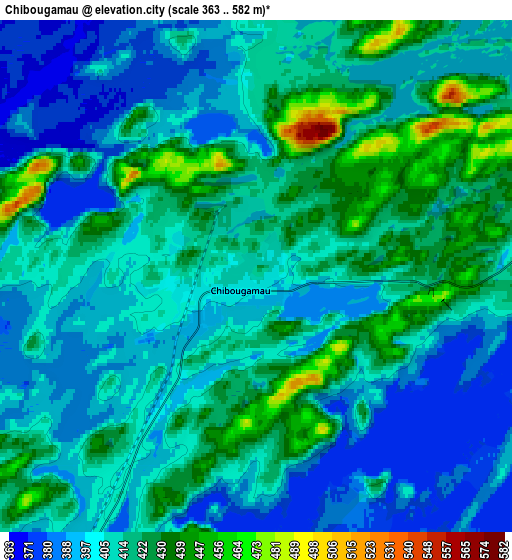 Zoom OUT 2x Chibougamau, Canada elevation map