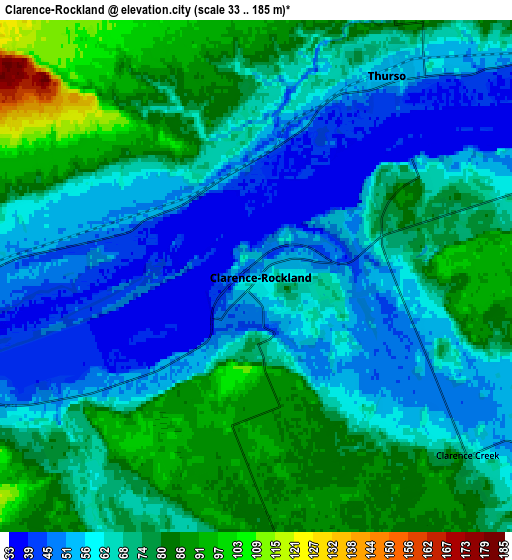 Zoom OUT 2x Clarence-Rockland, Canada elevation map