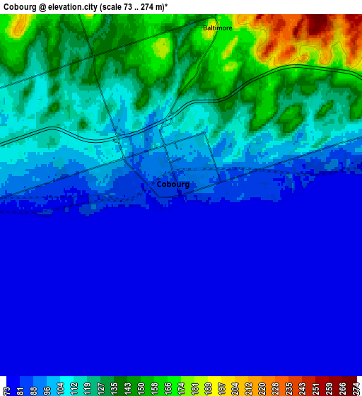 Zoom OUT 2x Cobourg, Canada elevation map