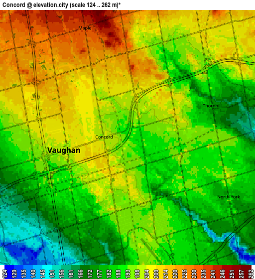 Zoom OUT 2x Concord, Canada elevation map