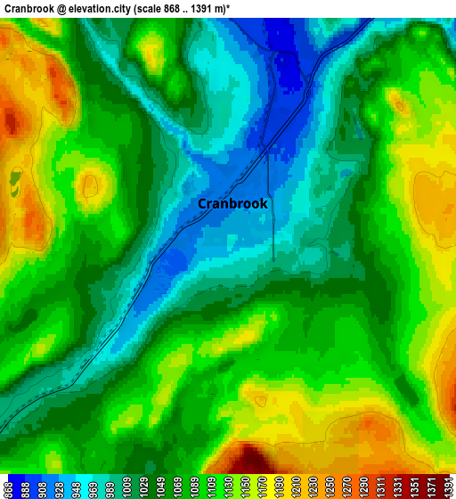 Zoom OUT 2x Cranbrook, Canada elevation map