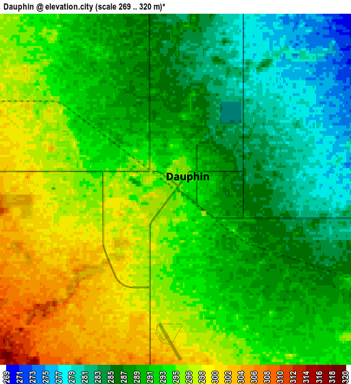 Zoom OUT 2x Dauphin, Canada elevation map