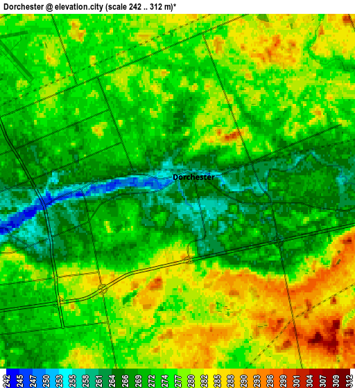 Zoom OUT 2x Dorchester, Canada elevation map