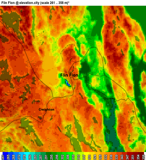 Zoom OUT 2x Flin Flon, Canada elevation map