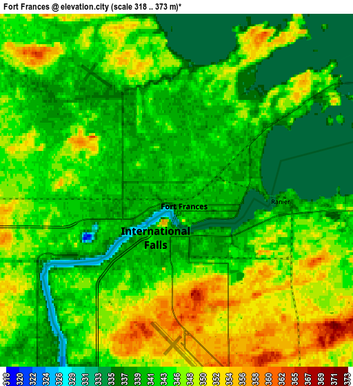 Zoom OUT 2x Fort Frances, Canada elevation map