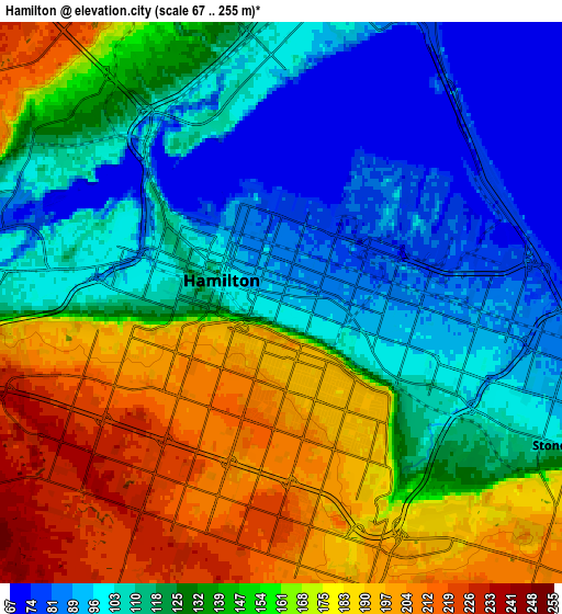 Zoom OUT 2x Hamilton, Canada elevation map