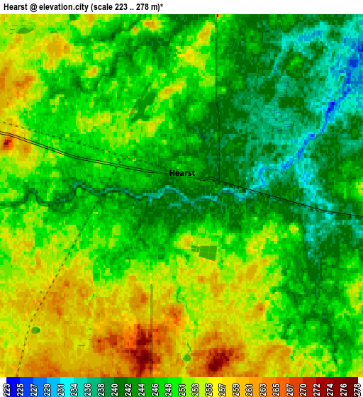 Zoom OUT 2x Hearst, Canada elevation map