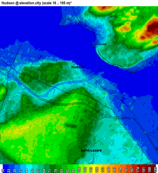 Zoom OUT 2x Hudson, Canada elevation map