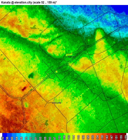 Zoom OUT 2x Kanata, Canada elevation map