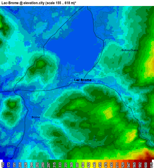 Zoom OUT 2x Lac-Brome, Canada elevation map