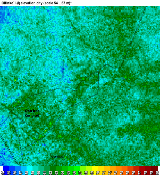 Zoom OUT 2x Oltinko‘l, Uzbekistan elevation map